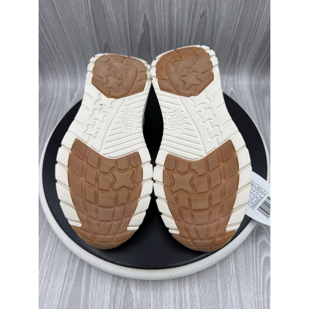 Hey Dude Sirocco Womens Size 6 Neutral Tan Cream Knit Casual Slip On Shoes NEW